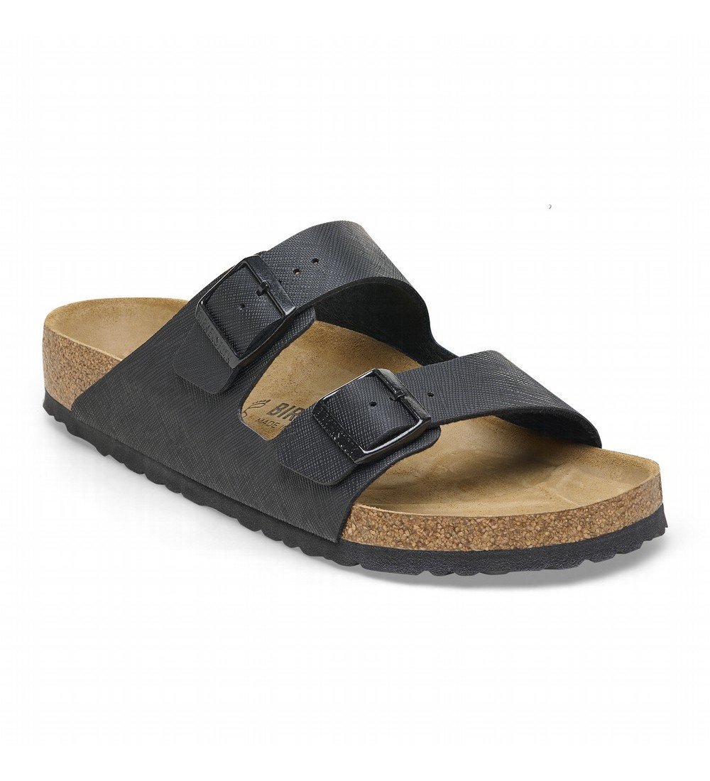 SANDALIAS BIRKENSTOCK ARIZONA MIXED LEATHER REGULAR SAFFIANO BF BLACK