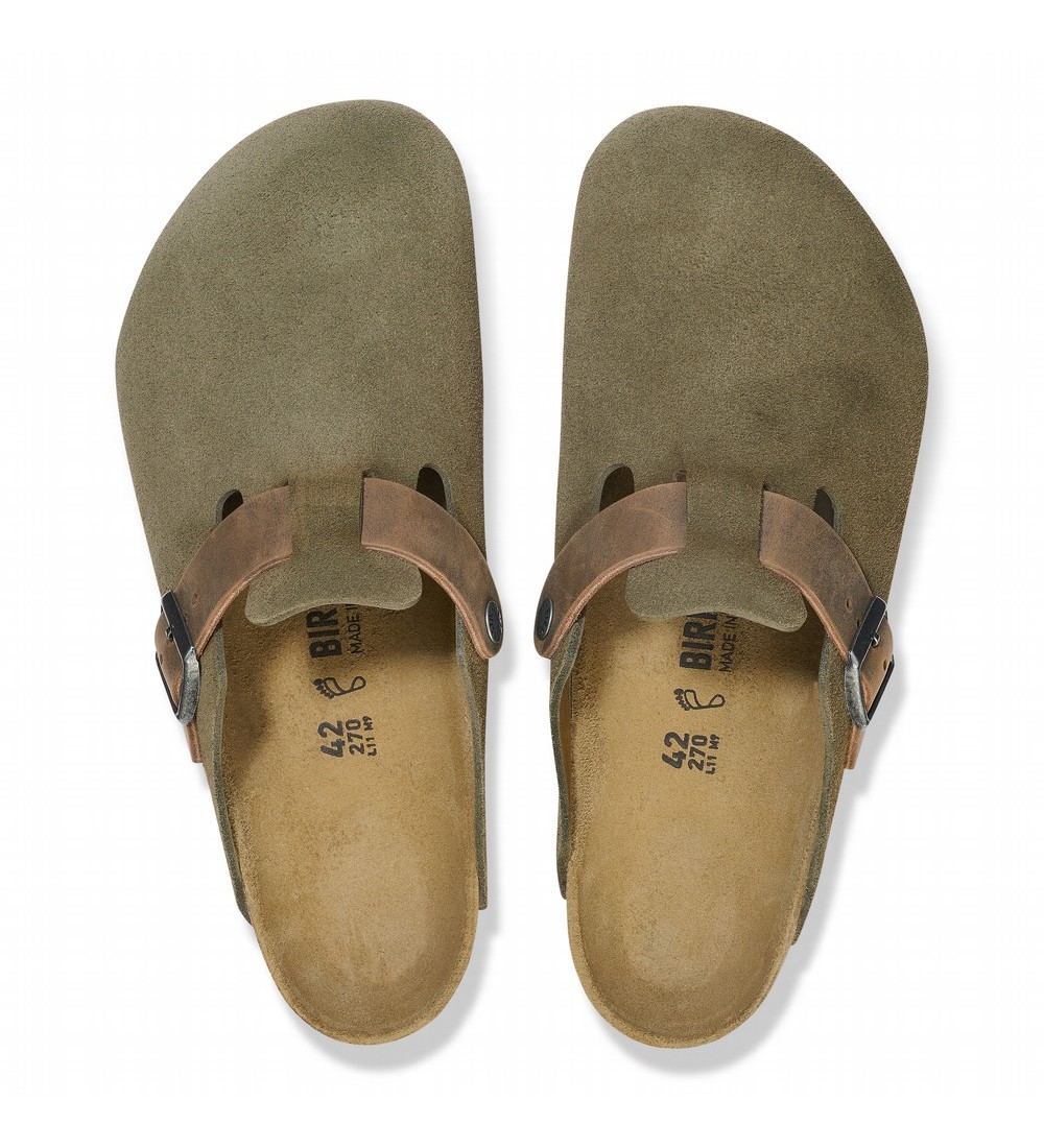 ZUECO BIRKENSTOCK BOSTON MIXED LEATHER REGULAR THYME