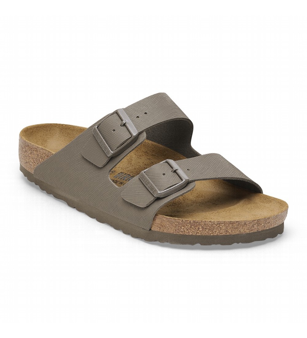 SANDALIAS BIRKENSTOCK ARIZONA MIXED LEATHER REGULAR CONCRETE GRAY