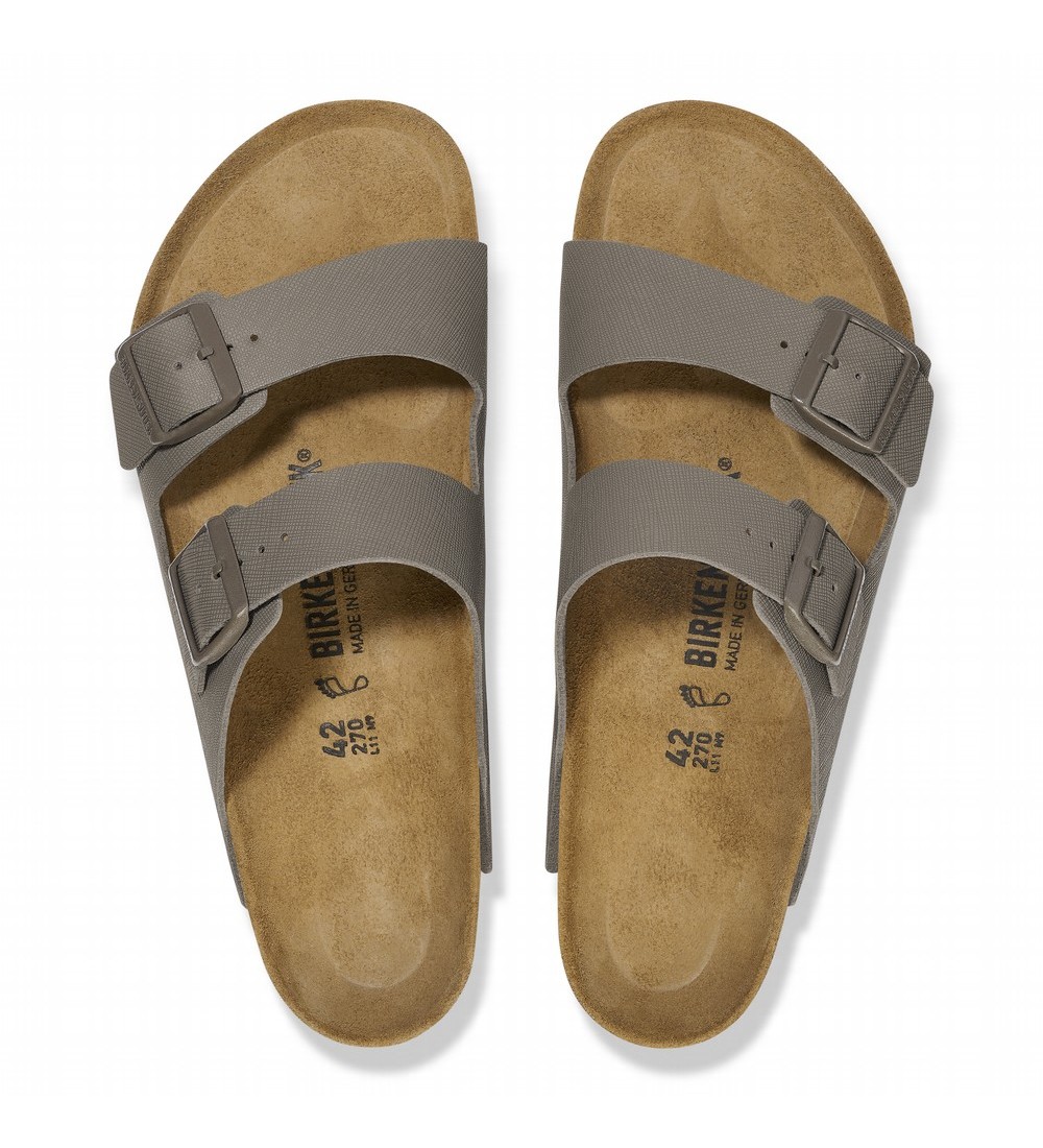 SANDALIAS BIRKENSTOCK ARIZONA MIXED LEATHER REGULAR CONCRETE GRAY