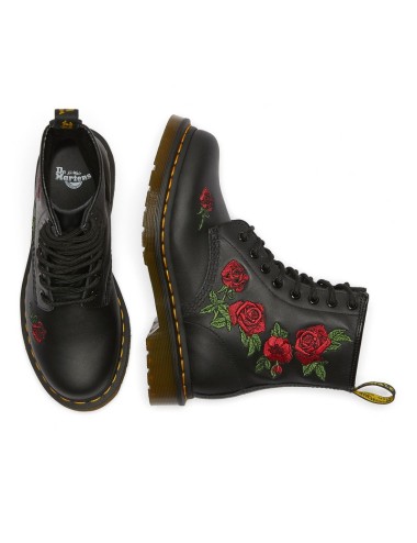 DR MARTENS 1460 VONDA FLORAL ROSE LEATHER LACE UP BOOTS