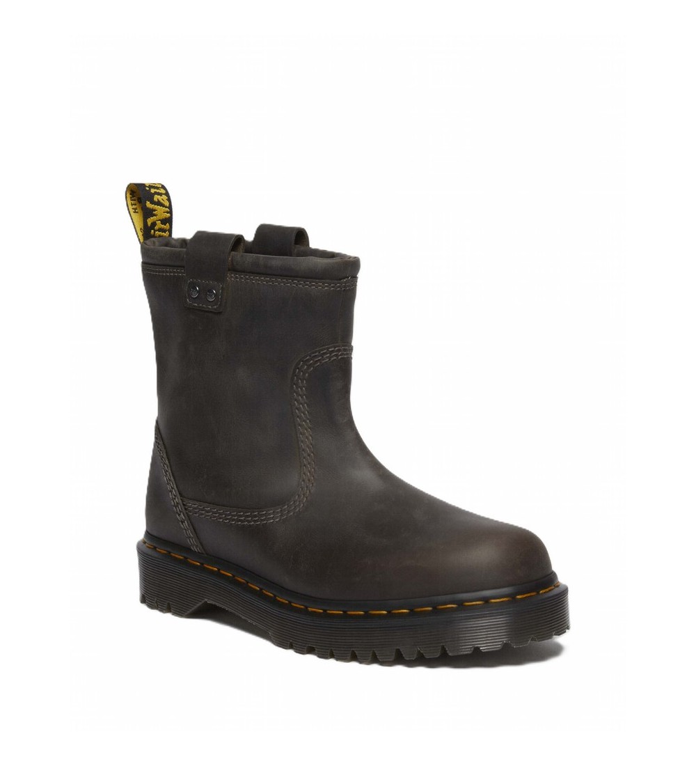 BOTAS DR. MARTENS ANISTONE LO CHARCOAL GREY BURNISHED WAXY PULL UP