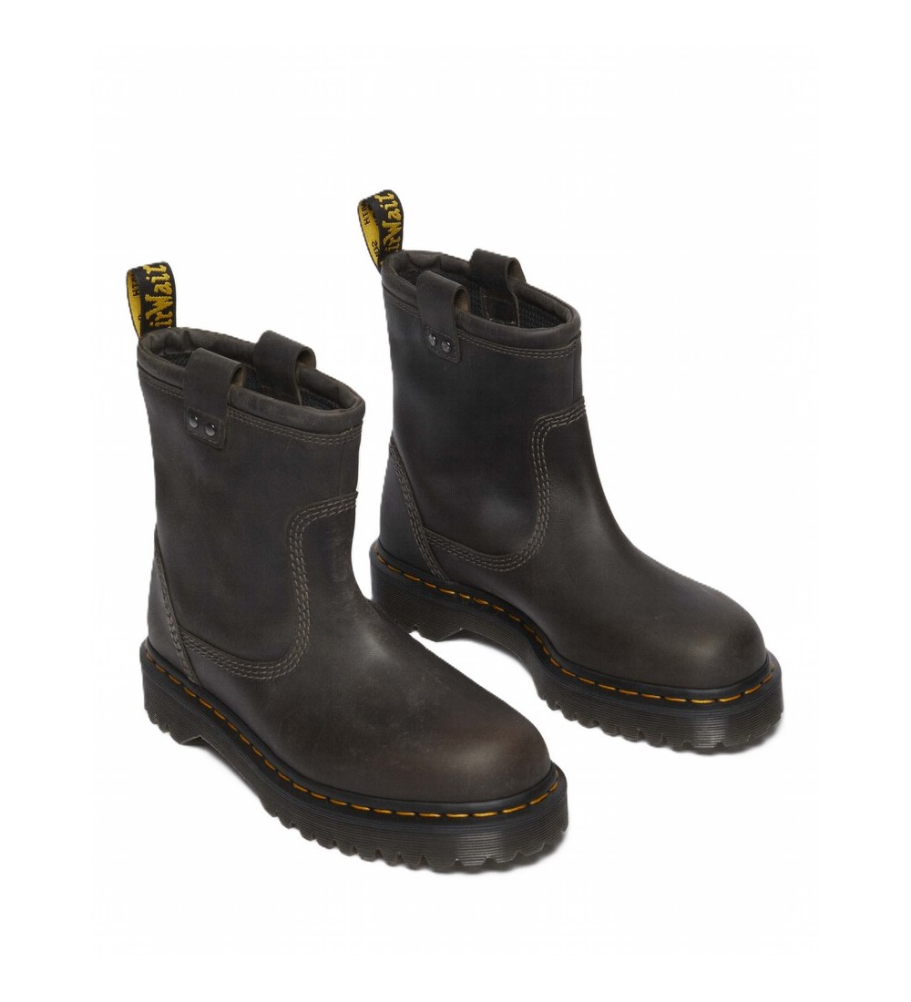 BOTAS DR. MARTENS ANISTONE LO CHARCOAL GREY BURNISHED WAXY PULL UP