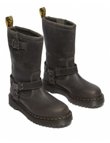 BOTAS DR. MARTENS ANISTONE HI CHARCOAL GREY BURNISHED WAXY PULL UP