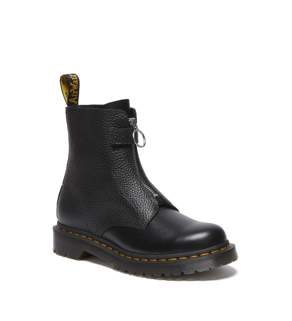 BOTAS DR. MARTENS 1460 PASCAL FRNT ZIP BLACK WANAMA & BLACK MILLED NAPPA