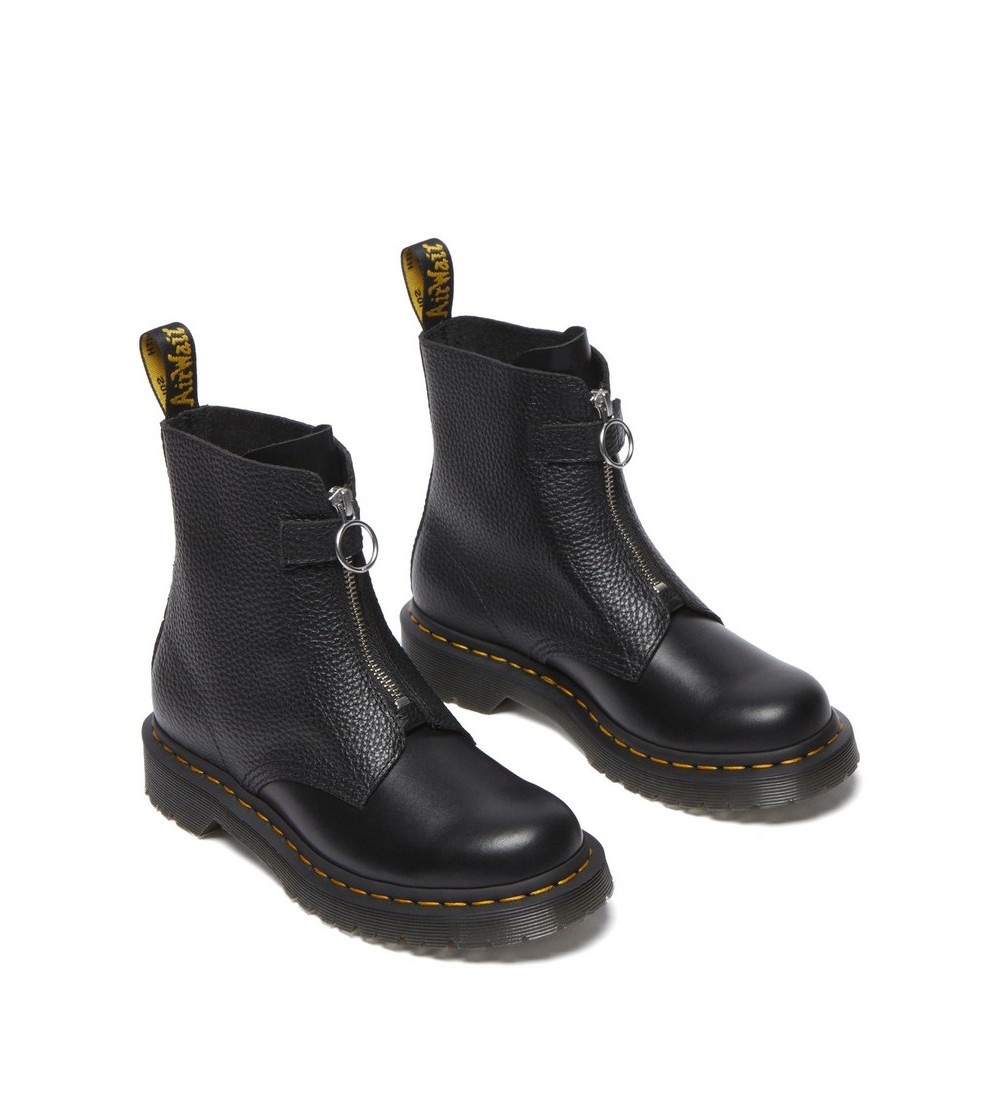 BOTAS DR. MARTENS 1460 PASCAL FRNT ZIP BLACK WANAMA & BLACK MILLED NAPPA