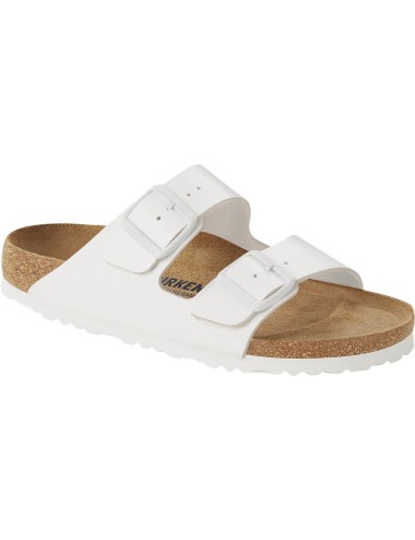 BIRKENSTOCK ARIZONA NATURAL LEATHER REGULAR WHITE SANDALS