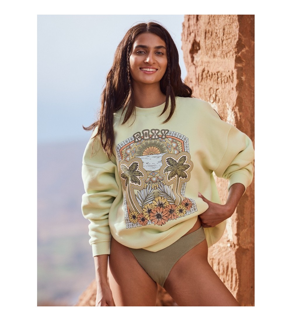 SUDADERA ROXY LINEUP OVERSIZED CREW A BUTTERFLY