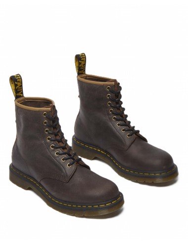 BOTAS DR. MARTENS 1460 DARK BROWN ANTIQUE PULL UP & DARK BROWN LONG NAPPED SUEDE