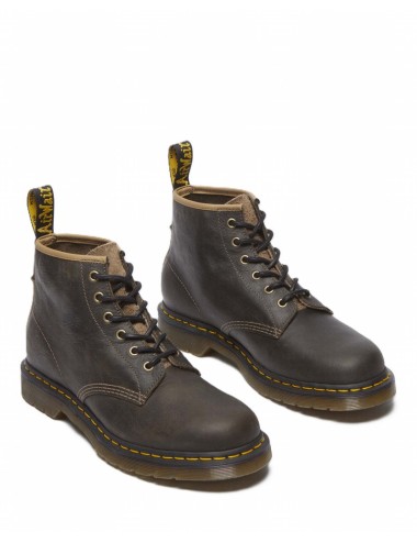 BOTAS DR. MARTENS 101 DARK KHAKI ANTIQUE PULL UP & DARK KHAKI LONG NAPPED SUEDE