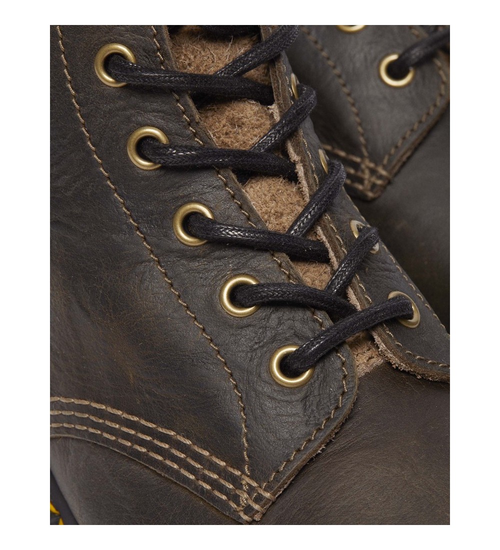 BOTAS DR. MARTENS 101 DARK KHAKI ANTIQUE PULL UP & DARK KHAKI LONG NAPPED SUEDE