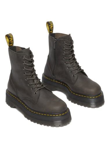 Dr Boots. Martens Jadon Charcoal Grey Burned Waxy Pull Up Up