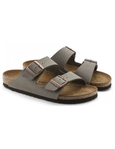 BIRKENSTOCK ARIZONA BIRKO-FLOR NUBUCK STONE SANDALE ÎNguste