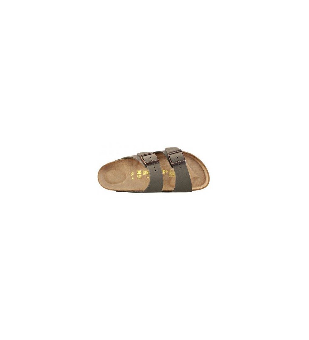 BIRKENSTOCK ARIZONA BIRKO-FLOR NUBUCK STONE NARROW SANDALS