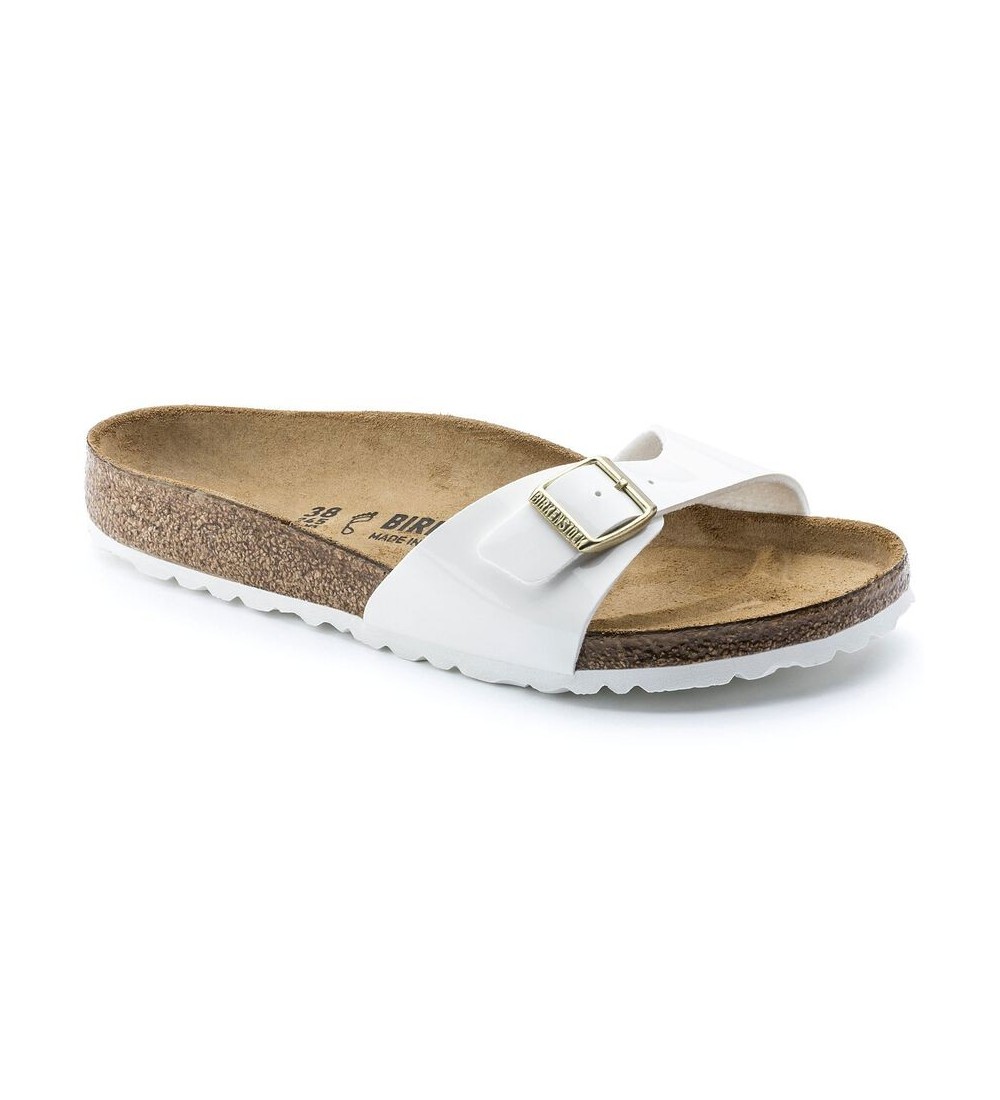 BIRKENSTOCK MADRID BF PATENT WHITE REGULAR SANDALS