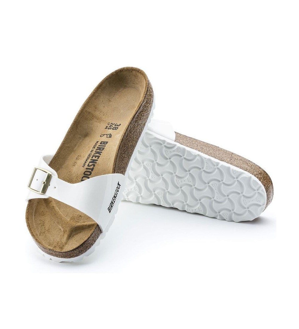 BIRKENSTOCK MADRID BF PATENT WHITE REGULAR SANDALS