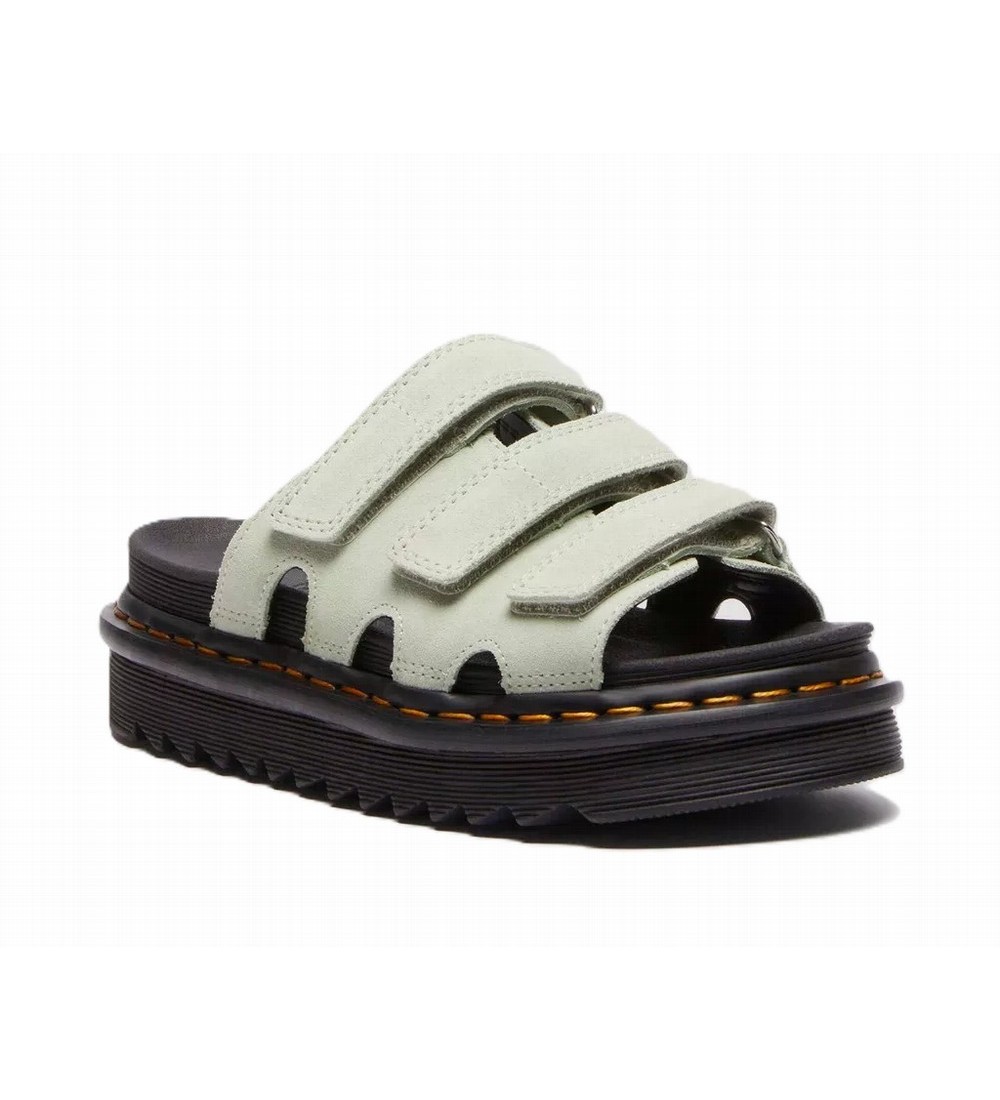 DR MARTENS SAGE GREEN EH SUEDE SANDALS