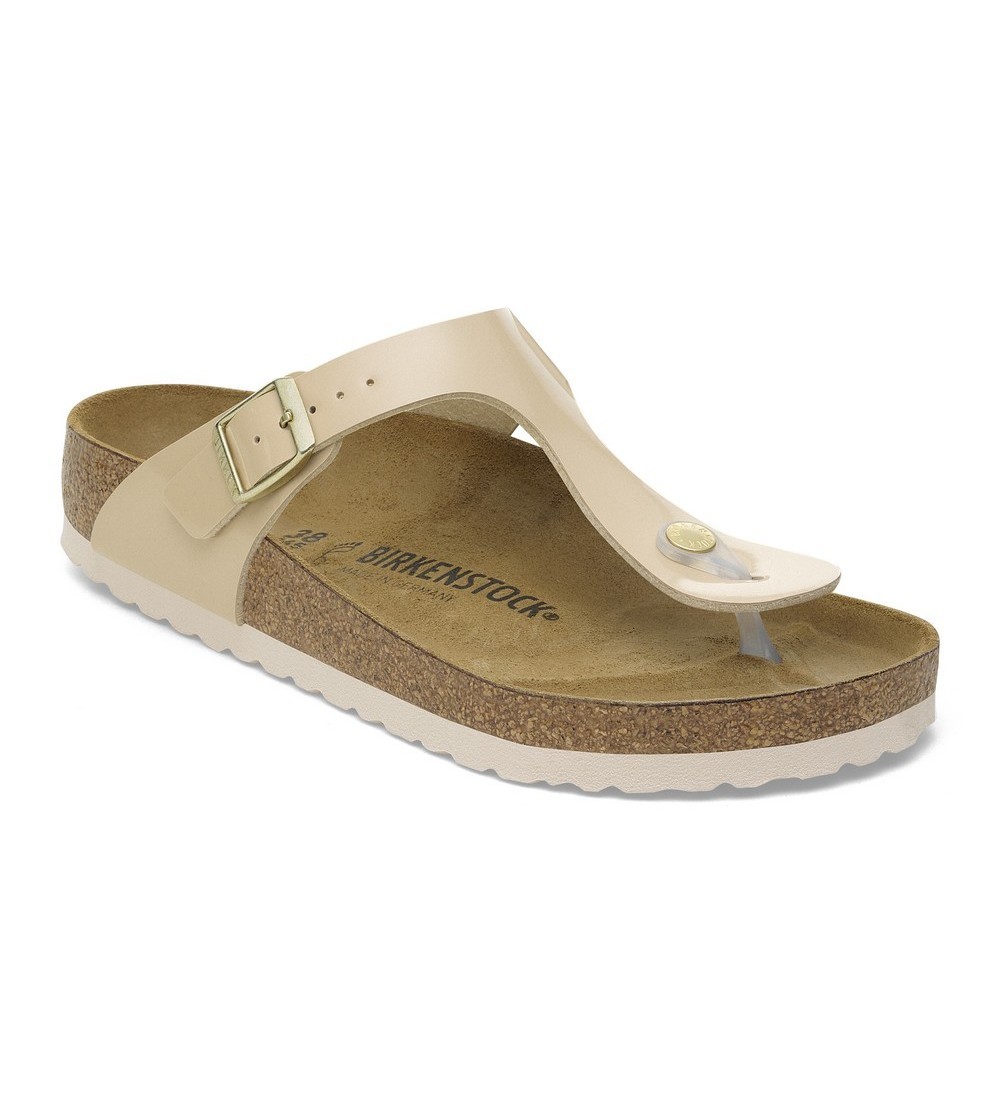 BIRKENSTOCK GIZEH BF PATENT SAND REGULAR SANDALS