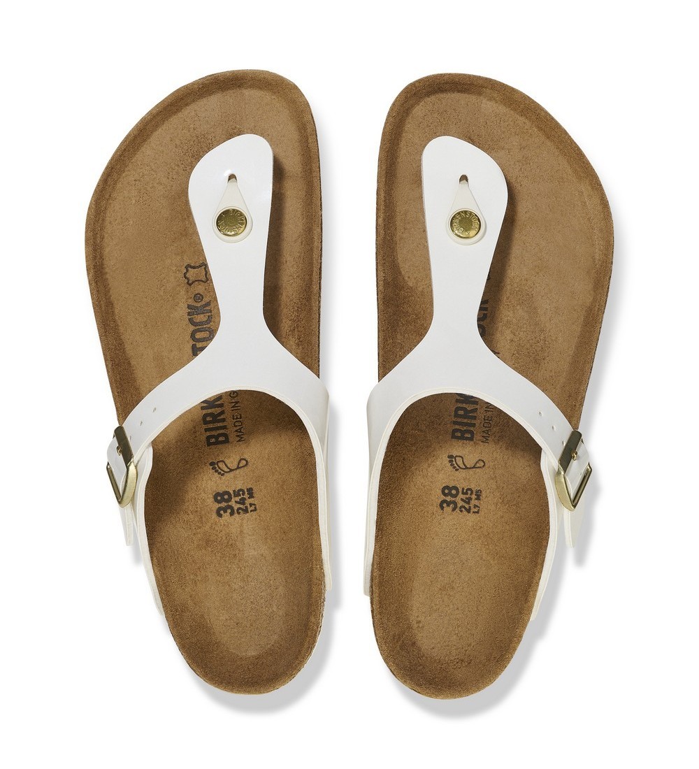 BIRKENSTOCK GIZEH BF PATENT WHITE SZABÁLYOS SZANDÁL