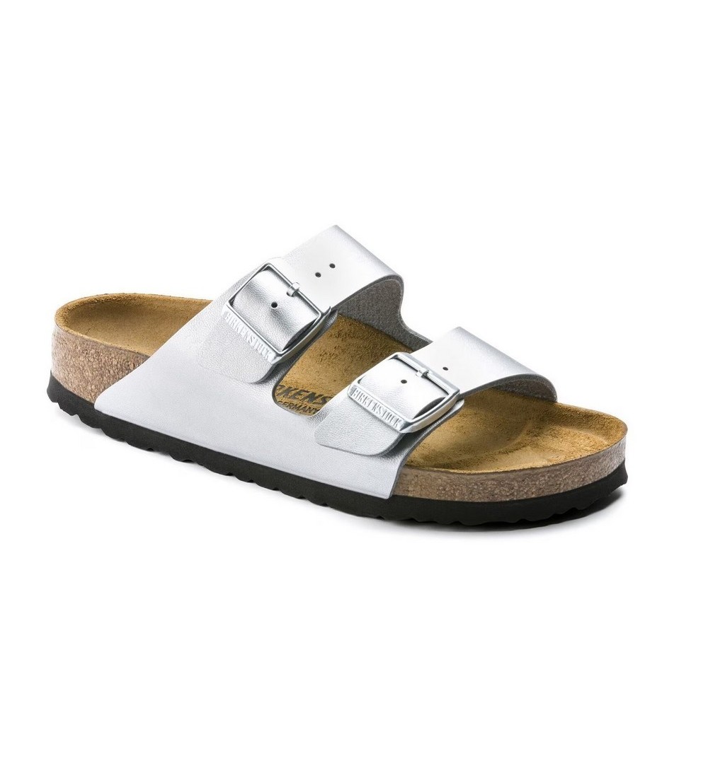 BIRKENSTOCK ARIZONA BF SILVER REGULAR SANDALS