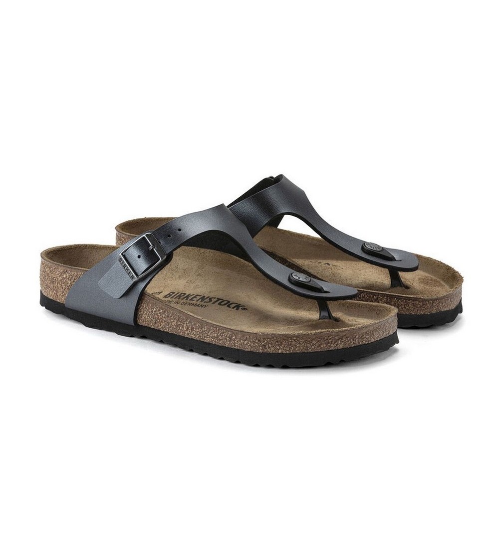 OBICNE SANDALE BIRKENSTOCK GIZEH BF CRNE METALIK