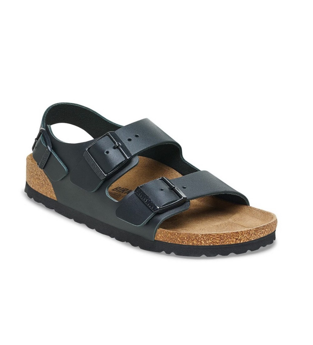 SANDALE BIRKENSTOCK MILANO PIELE NATURALA NEGRU REGULAR
