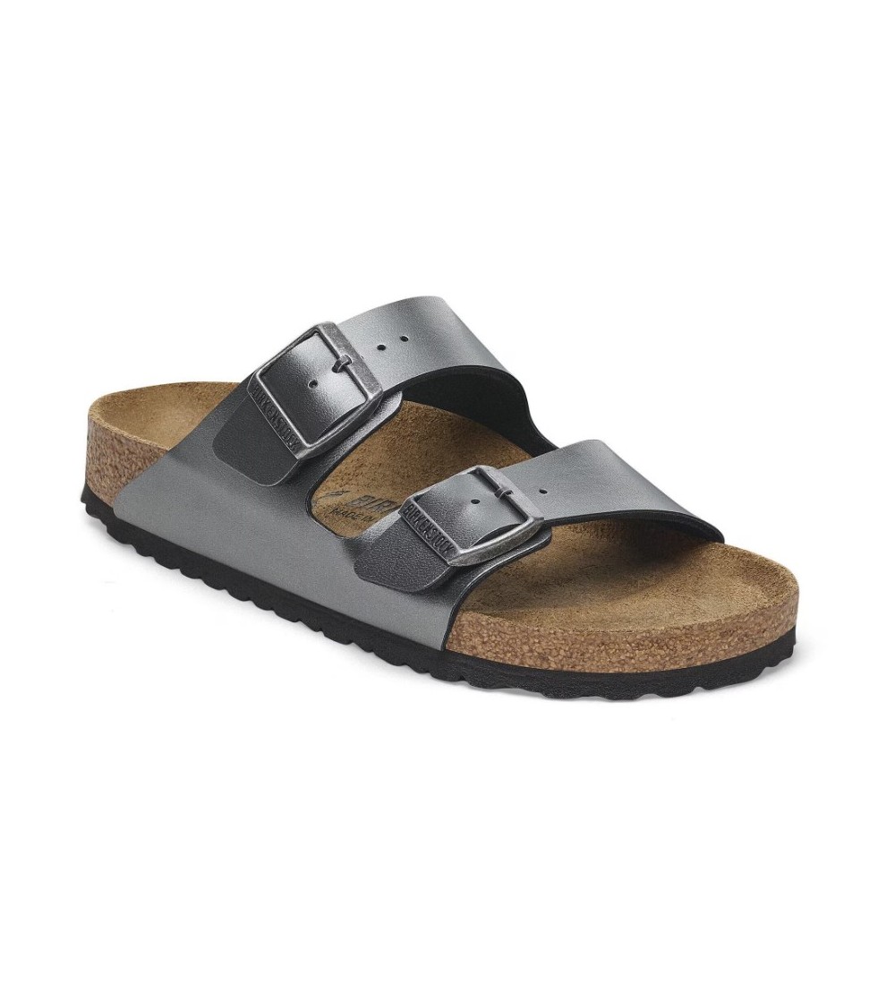BIRKENSTOCK SANDALE ARIZONA BIRKO-FLOR METALICNE CRNE REGULAR