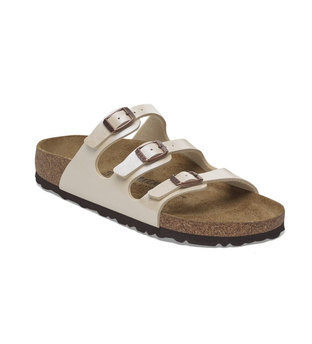 BIRKENSTOCK SANDALE FLORIDA BS BIRKO-FLOR ELEGANTNA BISERNO BIJELE REGULAR