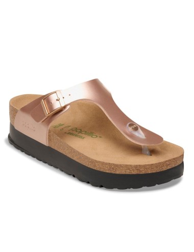 SANDALIAS BIRKENSTOCK GIZEH PAP FLEX PLATFORM BIRKO-FLOR ELECTRIC METALLIC COPPER REGULAR