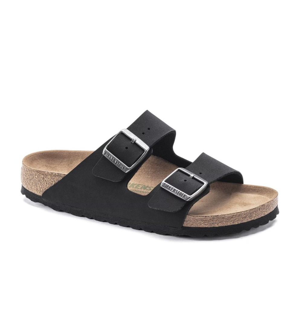 SANDALIAS BIRKENSTOCK ARIZONA VEGAN BIRKO-FLOR BIRKIBUC BLACK NARROW