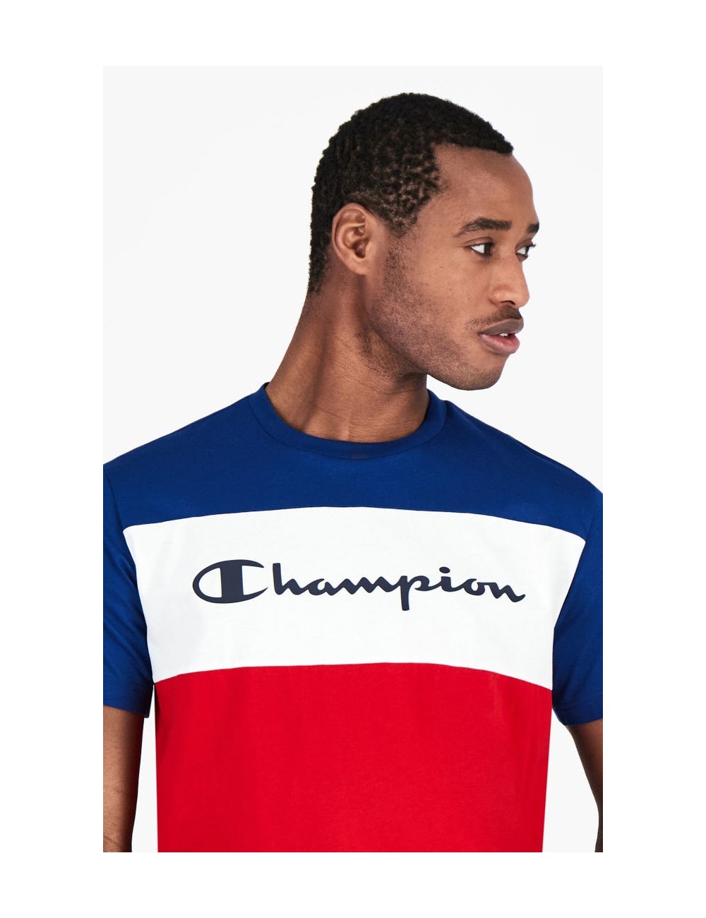 CHAMPION MEN'S T-SHIRT COLOR BLOCK BLUE