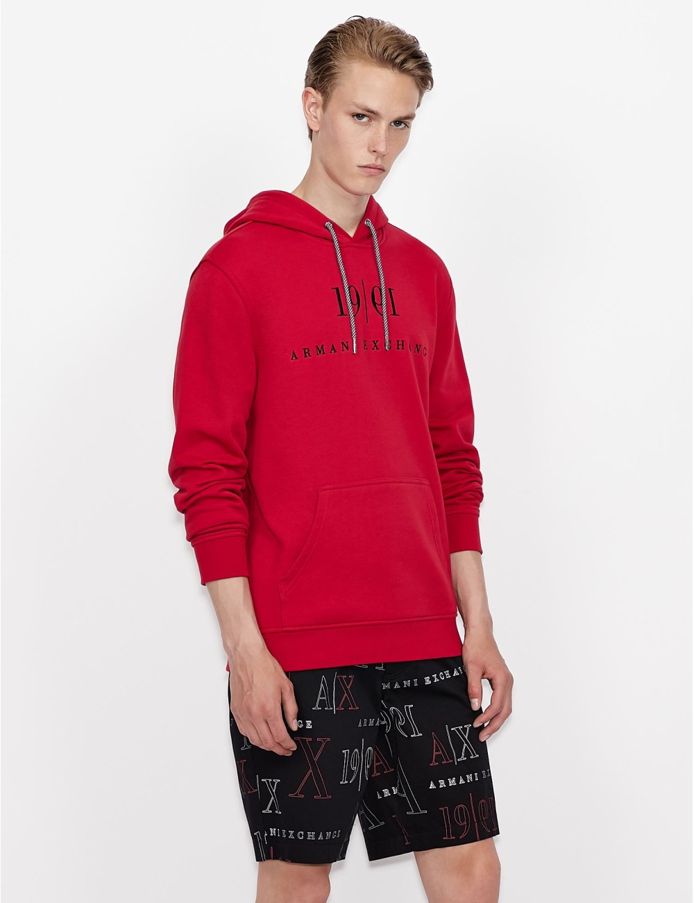 ARMANI EXCHANGE RED MEN'S SWEATSHIRT