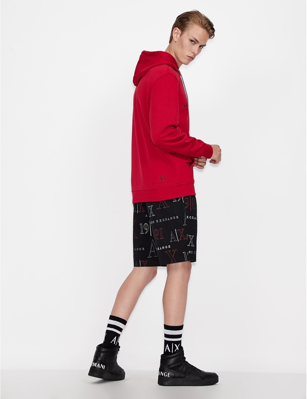 ARMANI EXCHANGE RED MEN'S SWEATSHIRT