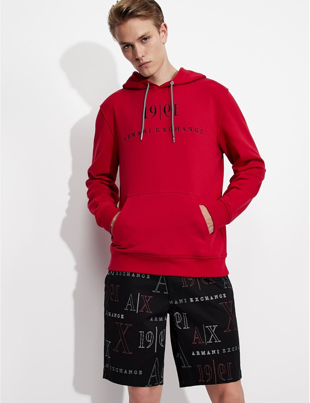 ARMANI EXCHANGE RED MEN'S SWEATSHIRT