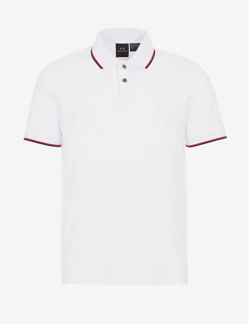 ARMANI EXCHANGE WHITE MEN'S POLO SHIRT