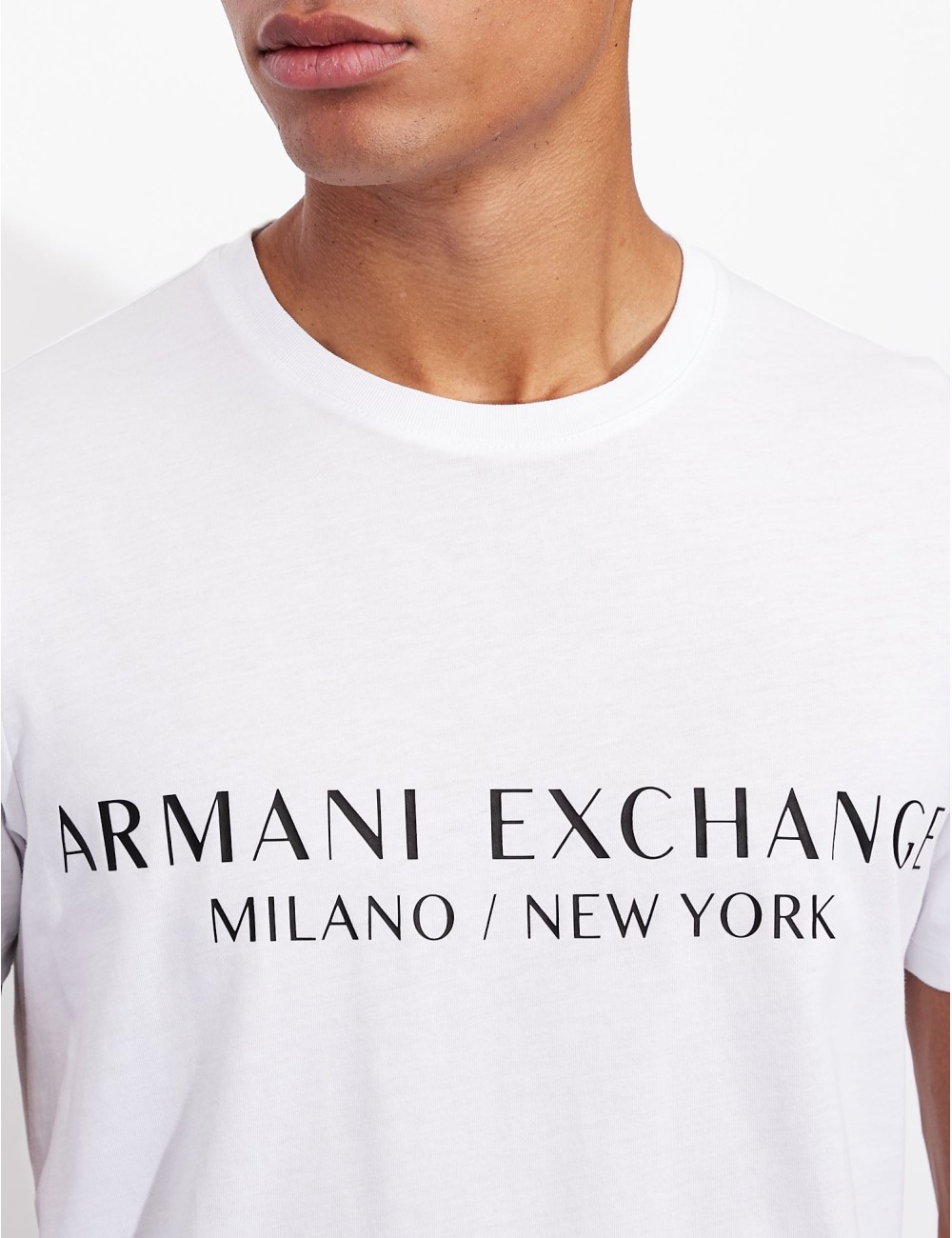 ARMANI EXCHANGE WHITE MEN'S T-SHIRT
