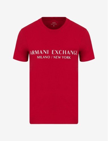 ARMANI EXCHANGE RED MEN'S T-SHIRT