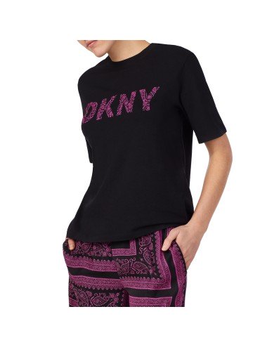 Pijama t -mart dkny crni logotip