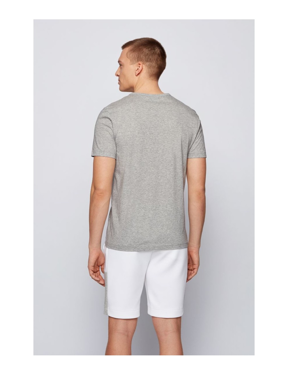 MEN'S T-SHIRT HUGO BOSS TEE CURVED GRAY