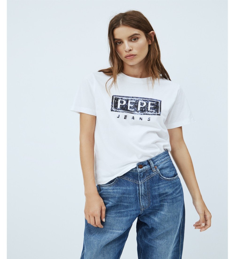 Blugi pepe alb -tricou pentru femei