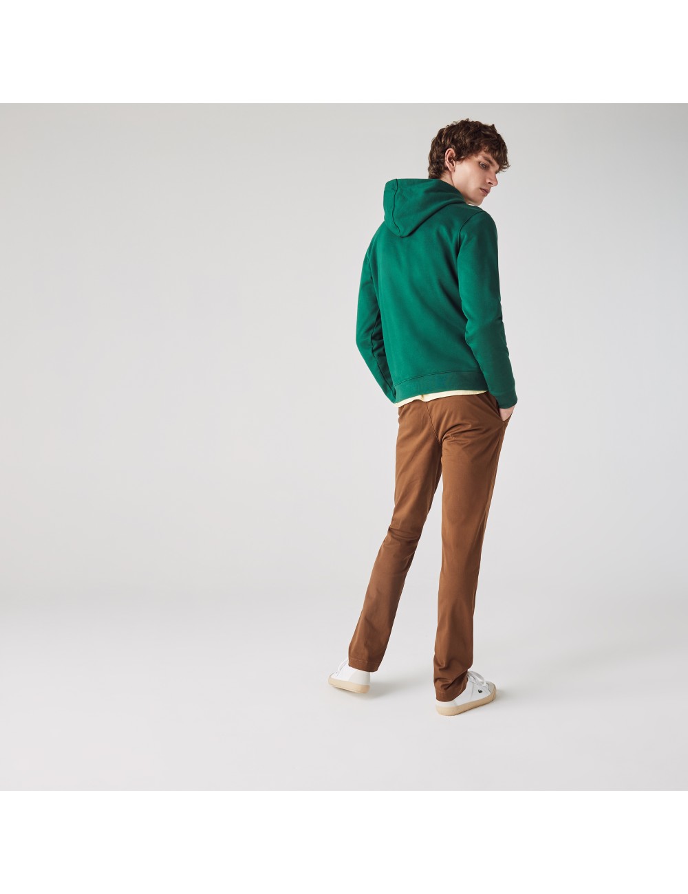 LACOSTE MEN'S BROWN CHINO PANTS